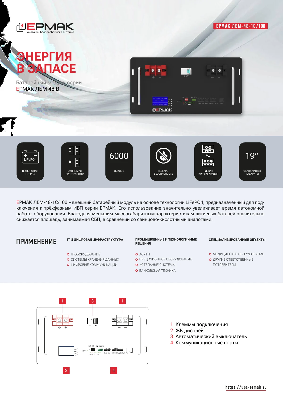 Официальная карточка изделия ЕРМАК ЛБМ-48-1C/100