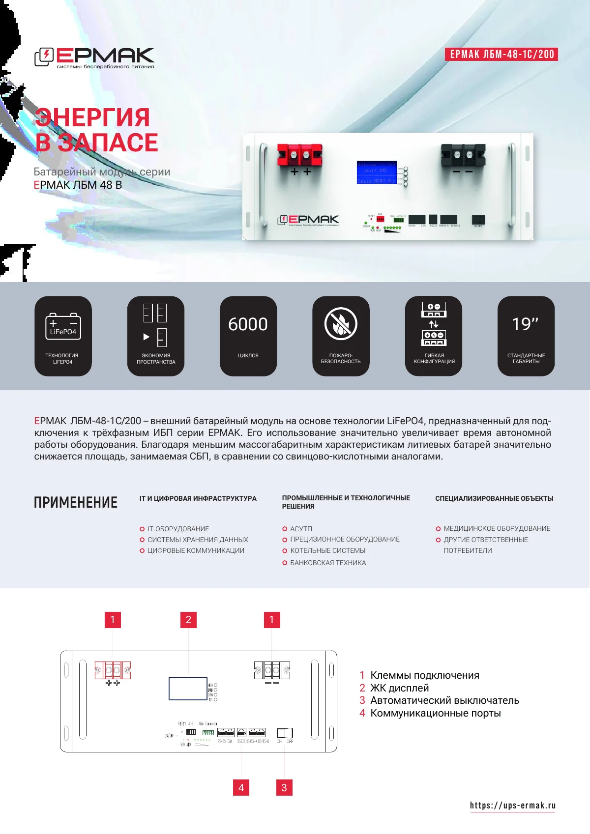Официальная карточка изделия ЕРМАК ЛБМ-48-1C/200